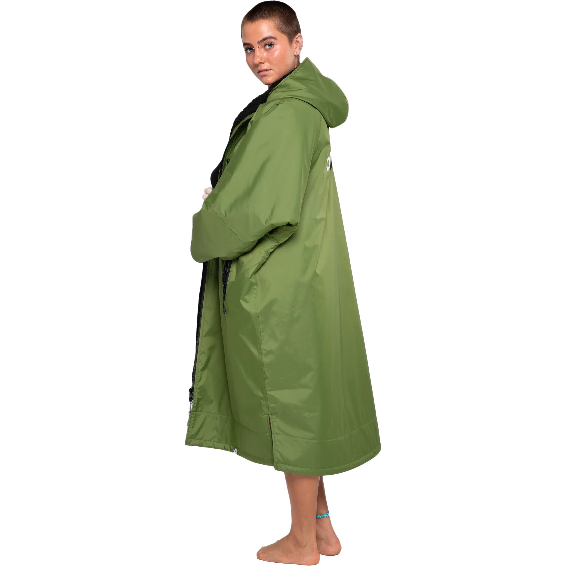 2025 Dryrobe Advance Manches Longues Changeantes Robe V3 DALSV3 - Vert Foncé / Black
